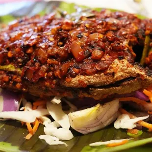 The GOLDEN POMPANO FRY (rice flour coated, spiced and fried Pompano) which we loved and will return for more!