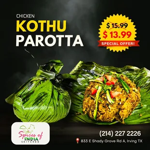 Fresh fish marinated in zesty spices, wrapped in banana leaf, and grilled to perfection, delivering a taste of Kerala's culinary paradise.