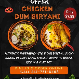 Lowest Price Since Launch- Chicken Dum Biryani.
Best Indian Restaurant for catering and dining in Irving, Dallas, Texas.