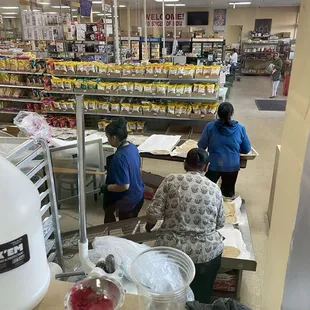 Hard-working ladies making fresh items
