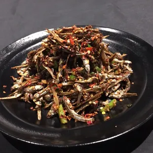 Fried Baby Dried Fish With Chili Pepper