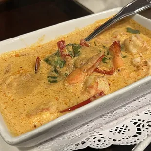 Panang curry with shrimp