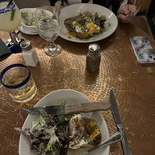 Loaded baked potato and Rib Eye