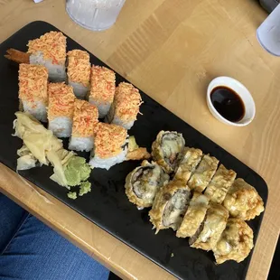 Sexy girl roll (left) and Tar Eel Roll (right)