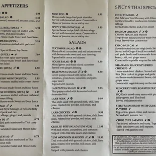 Spicy 9 Thai Specials