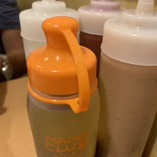 Lots of salad dressing