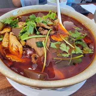 Pork Blood, Intestine, Mixed Vegetable, Beef Tripe In Hot Sauce