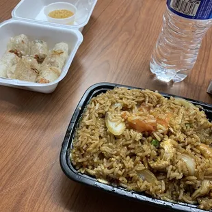 Pineapple Fried Rice Lunch &amp; Crispy Rolls Lunch