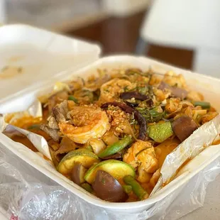 a container of food