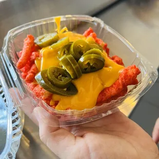 the "Flaming Hot Basket" lots of cheese and jalapeños!