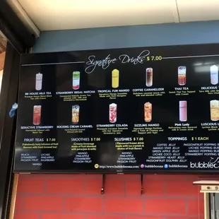 Boba Menu
