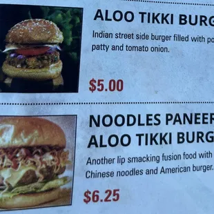 We ordered the Noodles Paneer Aloo Tikki Burger that clearly says AND AMERICAN BURGER! NOT Potato Patty smh