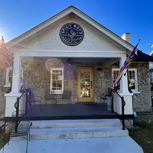 the front porch of a house