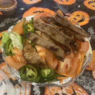 This is the supposed Thai beef salad they should just name it American beef salad or just beef salad cause this is not Thai