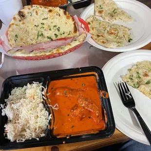Butter Chicken and Garlic Naan