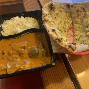 Chicken Tikka Masala and Garlic Naan