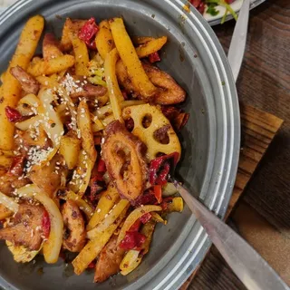 13. Stir-Fried Pork Intestines with Pickled Chili Pepper