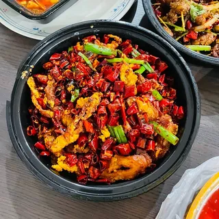 16. Fried Intestine with Hot Pepper