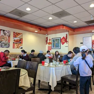 a group of people eating