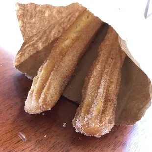 Piping hot delicious churros!