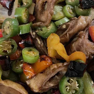 Dry Sauteed Pork Intestines with Mexcian Chili