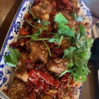 Chicken Wings with Explosive Chili Peppers