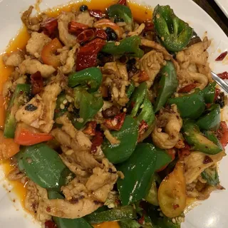 Hunan Style Chicken with Mixed Chillies