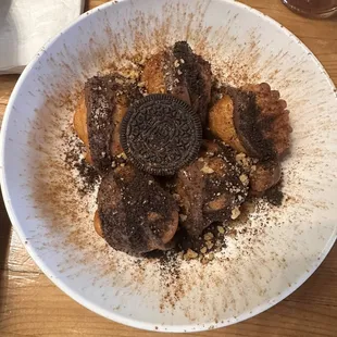 Nutella fried dough balls dessert