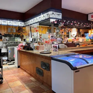 the inside of a restaurant