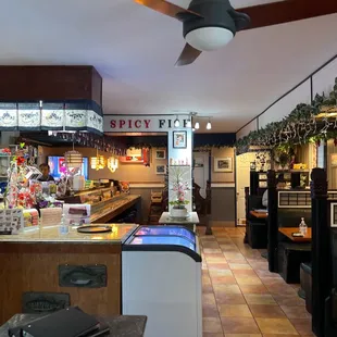 the inside of a restaurant