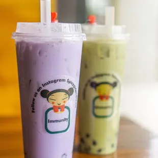 Taro &amp; Matcha Milk Teas