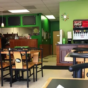 the interior of a fast food restaurant