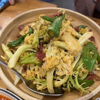 House Bacon with Cauliflower Dry Pot