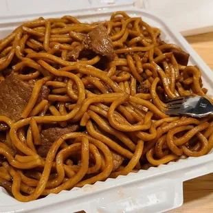 Beef chow mein $9.95 (I asked for no veggies)