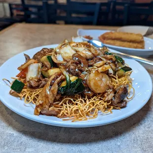 house special crispy HK style noodles $12