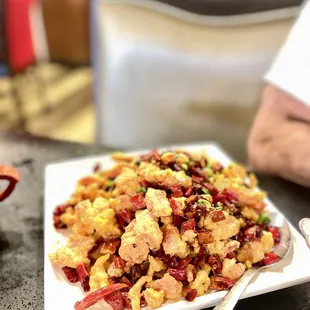 Fried Chicken Cubes with Hot Pepper