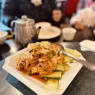 a plate of food on a table