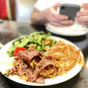 Cold dishes. Spicy Beef, smashed cucumber and pigs ears.