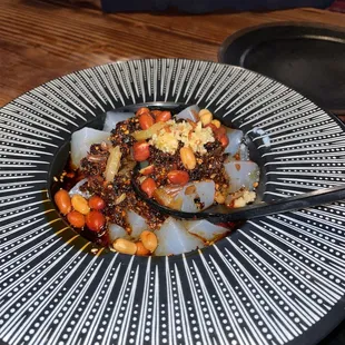 a plate of food on a table