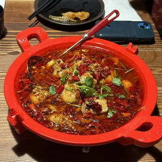 Spicy Fish Fillet with Flaming Chili Oil