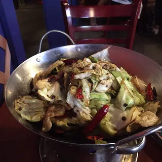 Hand Shredded Cabbage Stir-Fried with Chili