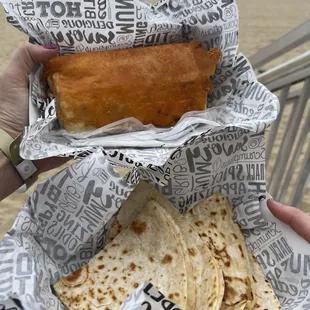 Gringo burrito and quesadilla