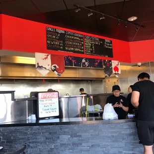 Menu and ordering counter