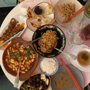 Dan Dan Noodle Mapo Tofu Scallion Pancake Peppercorn Brussel Sprouts