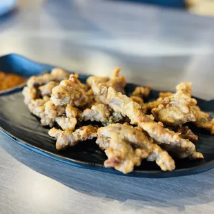 a plate of fried food