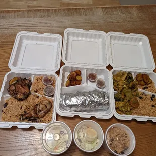 a variety of food items