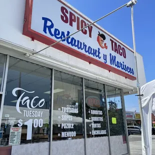 the front of a restaurant