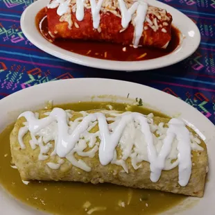 Red and Green Burrito Mojado