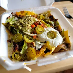 Chicken fajita nachos