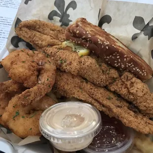 a basket of fried food